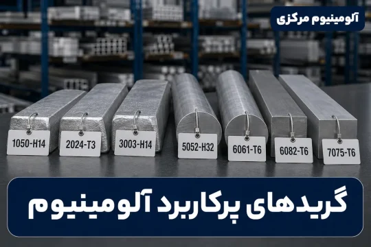 نمونه آلیاژهای پرکاربرد آلومینیوم با برچسب کد آلیاژ