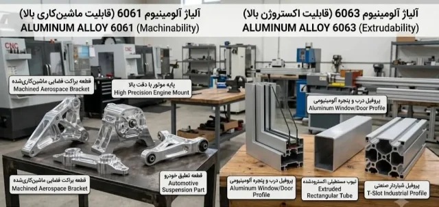 مقایسه آلیاژهای آلومینیوم 6061 و 6063 در تیوب