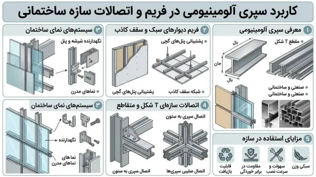کاربرد سپری آلومینیومی در فریم و اتصالات سازه ساختمانی