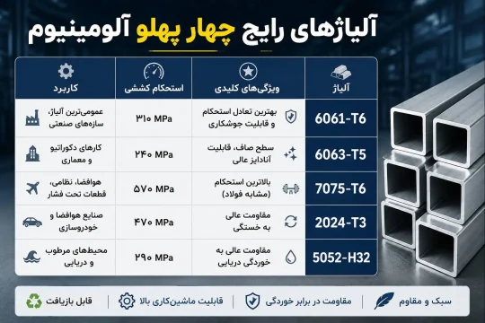 بررسی آلیاژهای رایج <yoastmark class=